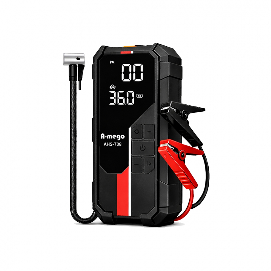 A-mego AHS-708 賽道Alpha版 12000mAh 4in1 小鋼炮 ｜25mm極速打氣機 × 強悍救車電霸