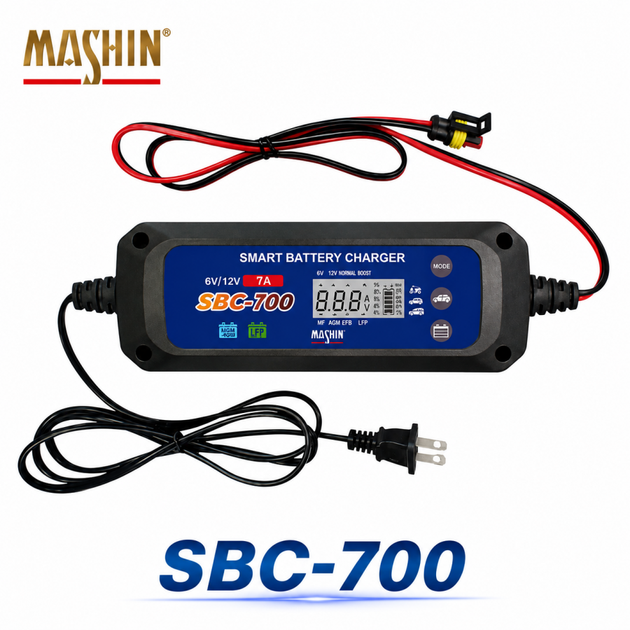 【麻新電子】SBC-700 智慧型電池充電器｜6V/12V雙電壓｜鉛酸/鋰鐵電池適用